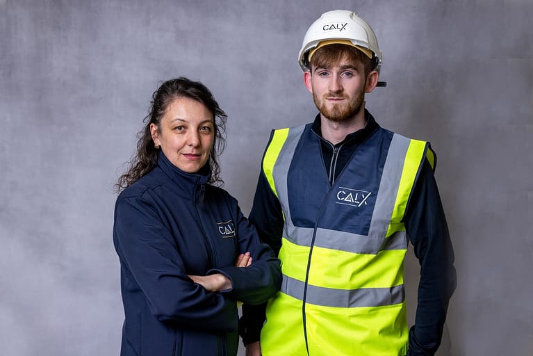 image of male and female calx instrumentation engineer and technician in calx uniforms